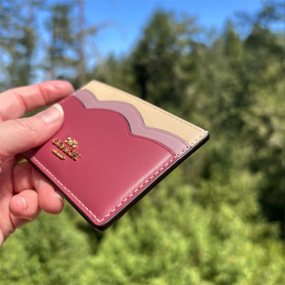 COACH Raspberry Slim Card Case Cardholder Wallet with Gold Hardware CW923 NWT - Picture 6 of 8